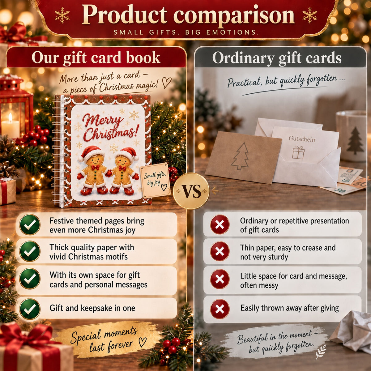 🎁🎁 40% OFF – Perfect for Christmas! 🎅 Christmas Gift Card Album – DIY Spiral Album for Personalized Gifts 👍– Polarvix®