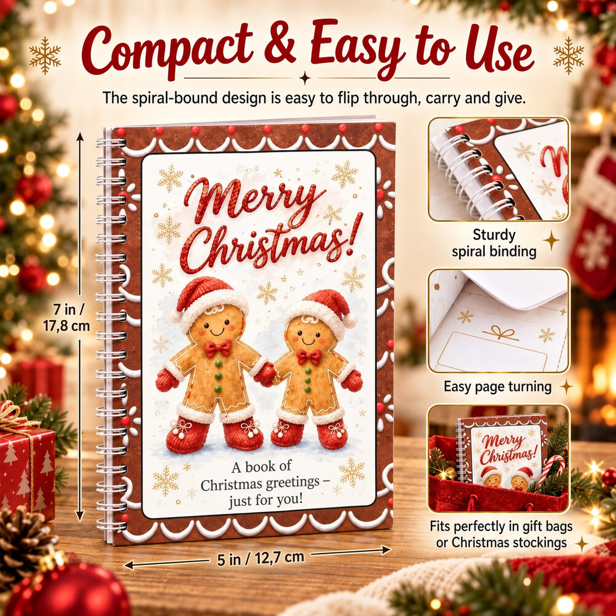 🎁🎁 40% OFF – Perfect for Christmas! 🎅 Christmas Gift Card Album – DIY Spiral Album for Personalized Gifts 👍– Polarvix®