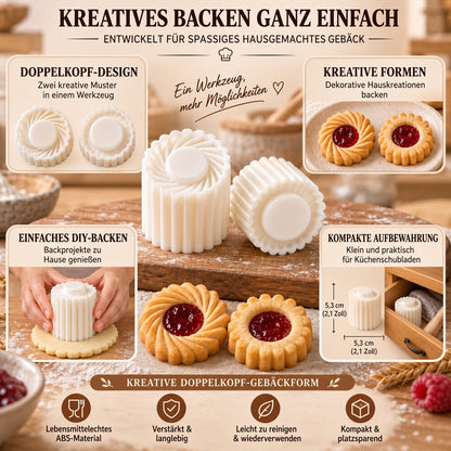 🥮🥮1 kaufen, 1 gratis! Kreative 2-in-1-Teigform – Zwei Designs für einfaches & schönes Backen