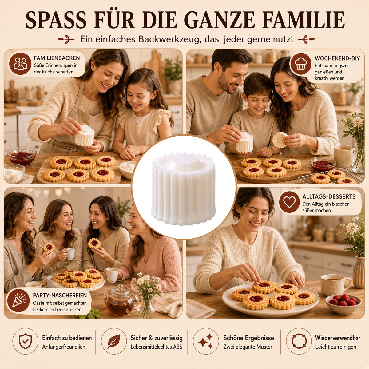 🥮🥮1 kaufen, 1 gratis! Kreative 2-in-1-Teigform – Zwei Designs für einfaches & schönes Backen