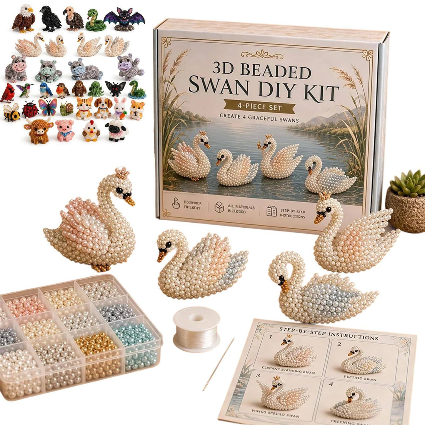 Polarvix® 🔥Hot Sale - 40% OFF🔥✨Petite 3D Beaded Animal Craft Kit