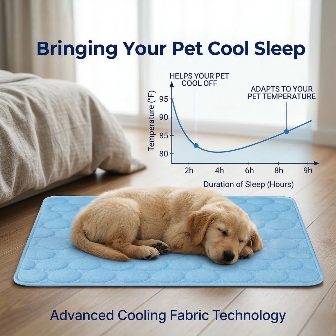 Polarvix®  Beat the Heat! ❄️ Cooling Mat for Pets 🐶🐾 | Self Cooling • Breathable • Perfect for Summer