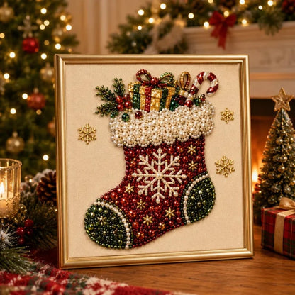 ✨ 3D Christmas Pearl Craft Kit🎅 – Relaxing DIY Holiday Art | All‑In‑One Framed Pearl Diamond Painting for Christmas Decor & Heartwarming Family Gifts