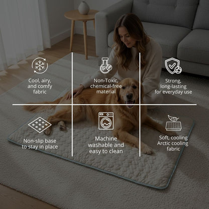 Polarvix®  Beat the Heat! ❄️ Cooling Mat for Pets 🐶🐾 | Self Cooling • Breathable • Perfect for Summer