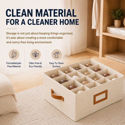 👟 Fabric Shoe Organizer Storage Box – Foldable, Large Capacity, Dustproof & Breathable for Closet & Bedroom Polarvix®🧺✨
