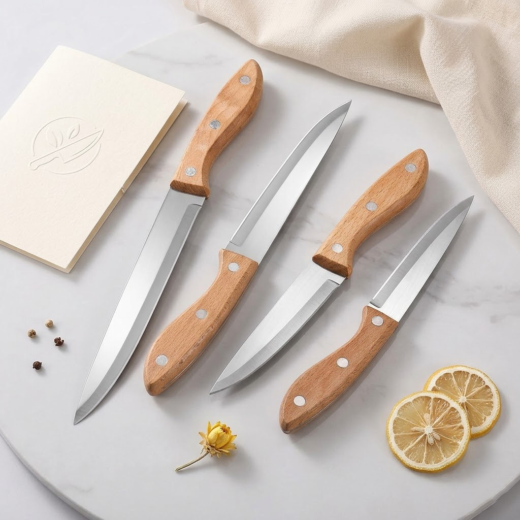 Verotixacosh Peeling Knife, Fruit & Vegetable Carving Knife, Meat Slicing Knife, Ultra Sharp Stainless Steel Blade, Kitchen Knife with Ergonomic Wooden Handle