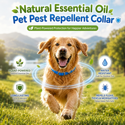 🥳2026 HOT SALE🥳💞50K+ SOLD!🌿🛡️ Natural Essential Oil Pet Pest Repellent Collar——Safe for dogs & cats! 🐾--Polarvix®
