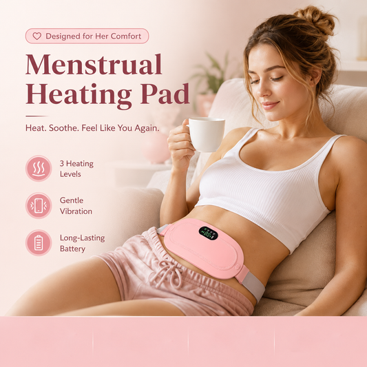🌸 Menstrual Heating Pad for Cramps | Fast Pain Relief ♨️ 3 Heat Levels • 3 Massage Modes--Polarvix®