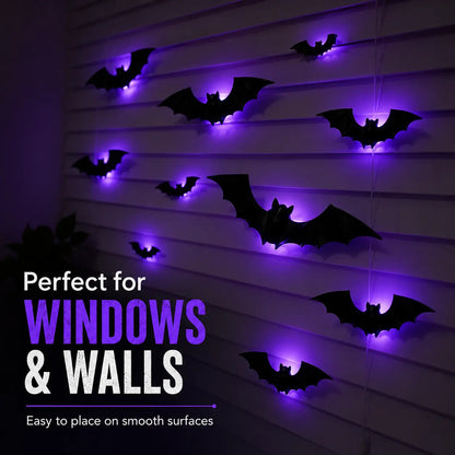 🎃 3D LED Bat Light Halloween Wall Decor🦇🦇 – Polarvix® Glowing Spooky Party Ornaments