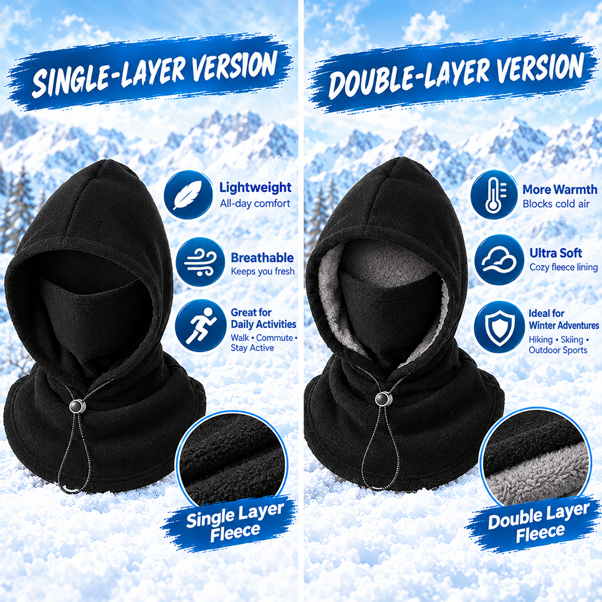 🔥Limited Time 40% OFF🔥3-in-1 Winter Balaclava Hood – Warm Thermal Face Mask for Full Head, Face & Neck Coverage