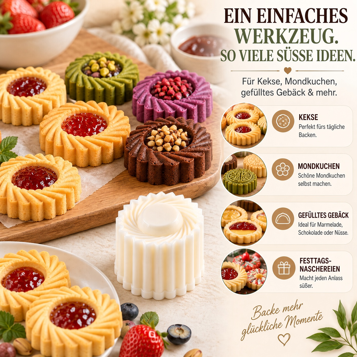 🥮🥮1 kaufen, 1 gratis! Kreative 2-in-1-Teigform – Zwei Designs für einfaches & schönes Backen