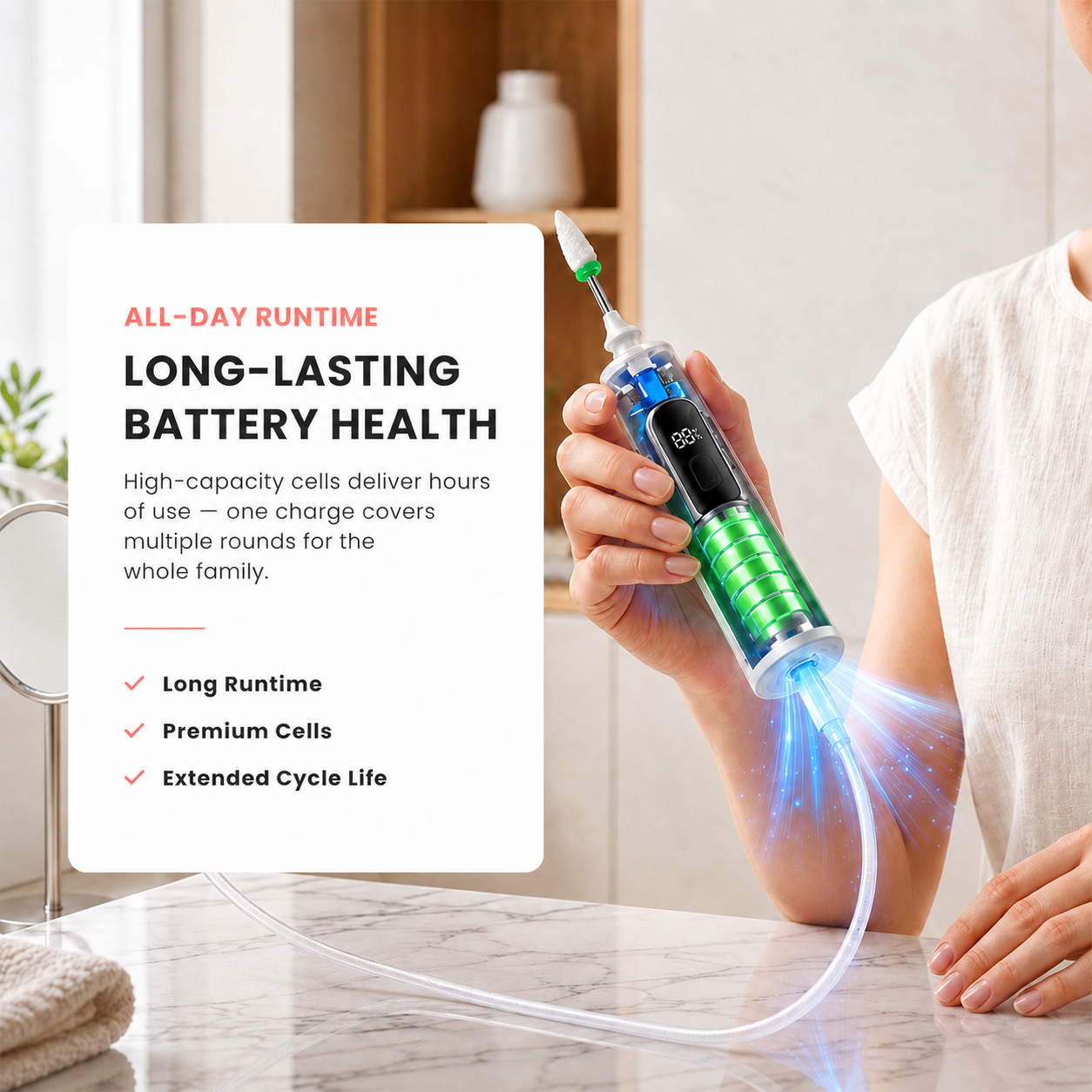🥳2026 HOT SALE🥳50% OFF! 💅 Professional Electric Nail Polisher – Smooths thick nails. Multiple heads for shaping & buffing---Polarvix®