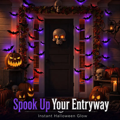 🎃 3D LED Bat Light Halloween Wall Decor🦇🦇 – Polarvix® Glowing Spooky Party Ornaments