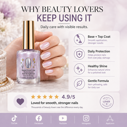 upsell ⏰ 45% OFF !! 💅 Lilac Glossy Nail Strengthener – Strengthen Weak Nails & Restore Natural Shine Polarvix®