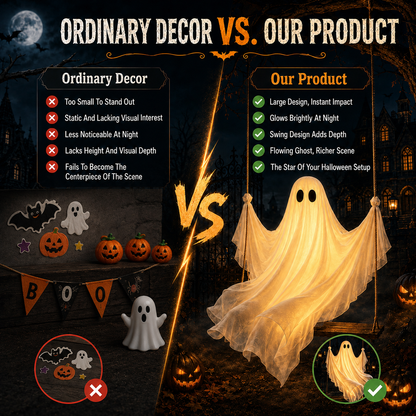 👻 Light-Up Swinging Ghost Halloween Decoration---Polarvix®