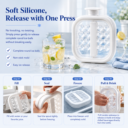 🌞Summer New Hot Selling💦Portable Silicone Ice Ball Maker Kettle🧊--Polarvix®