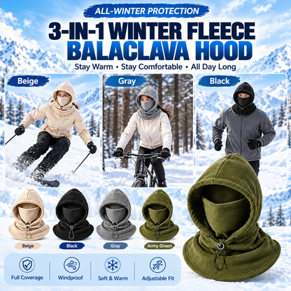 🔥Limited Time 40% OFF🔥3-in-1 Winter Balaclava Hood – Warm Thermal Face Mask for Full Head, Face & Neck Coverage