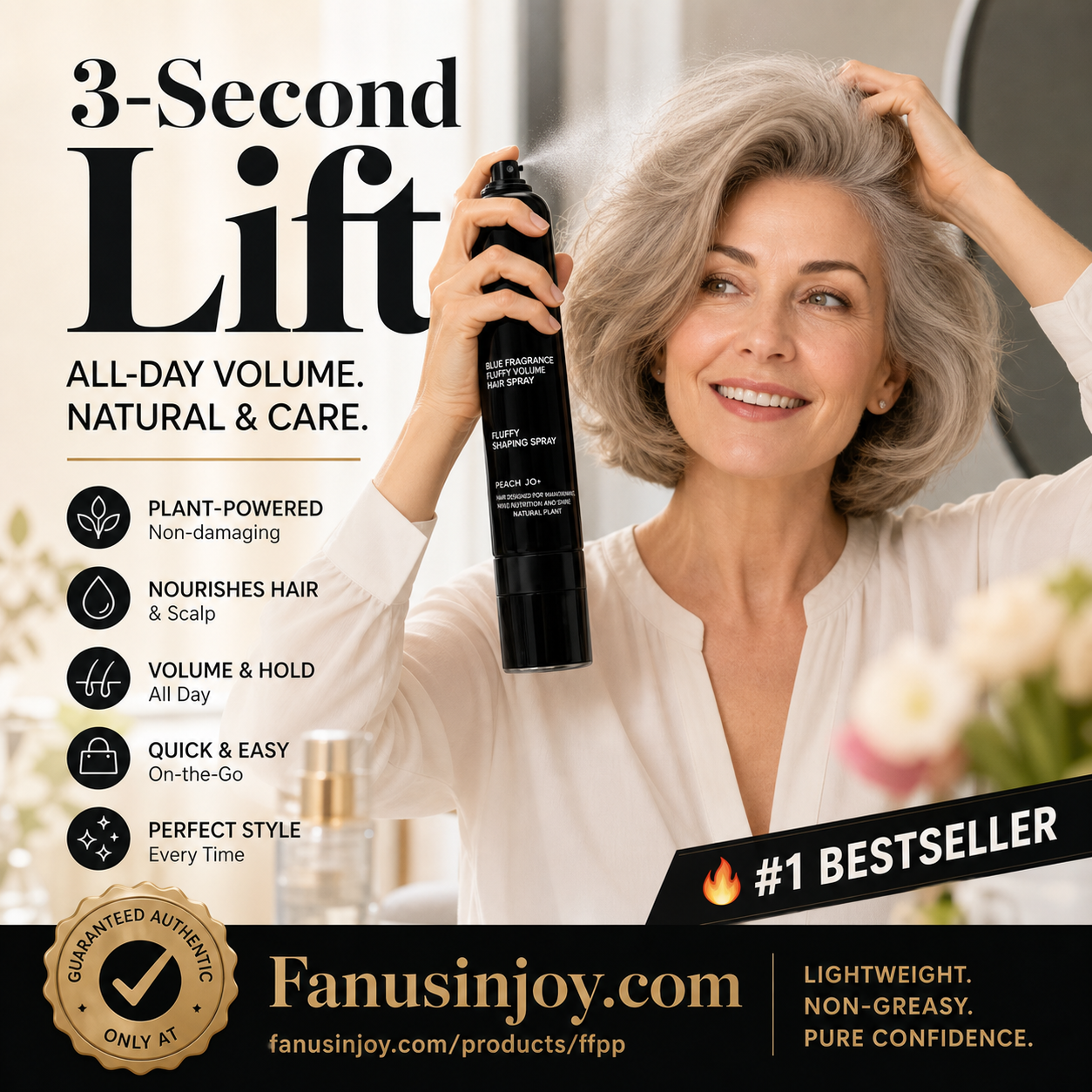 🎉Buy 3 get 2 free💇🏻‍♀️Shape in 3 Seconds! Easily Create Fluffy & Elegant Hairstyles! 👩 Peach-scented volumizing & setting spray