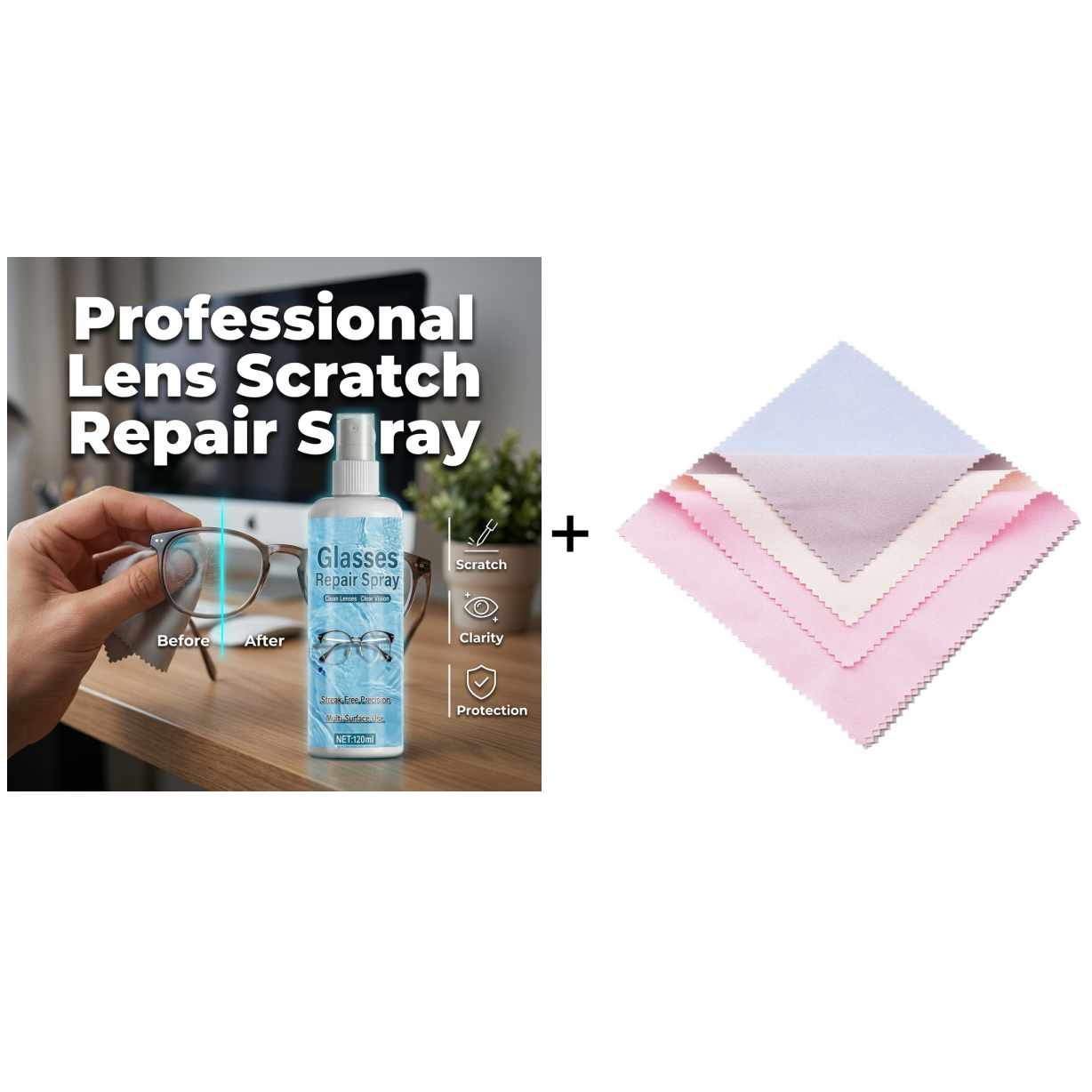 Polarvix®💥LAST DAY SALE 40%OFF💥 Lens Scratch Repair Spray 👓✨ – Micro-Scratch Remover, Streak-Free, Safe on Coatings