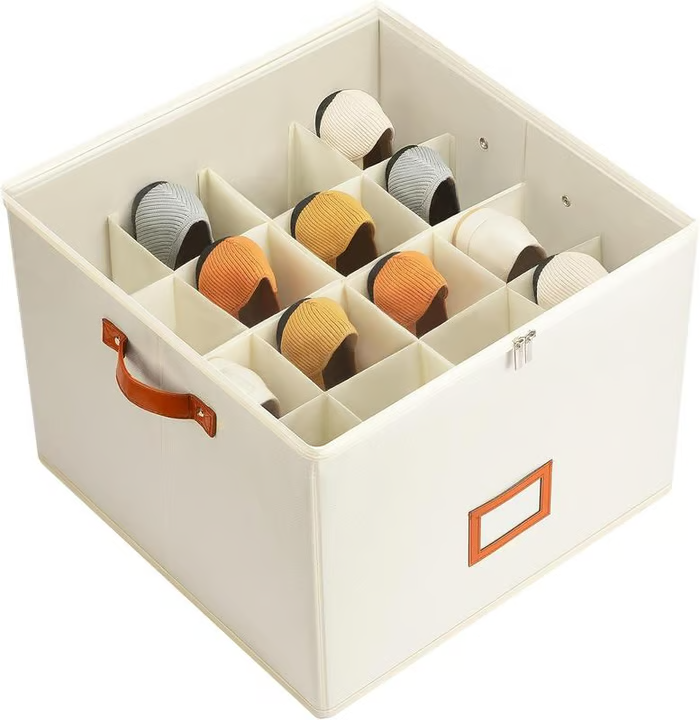 👟 Fabric Shoe Organizer Storage Box – Foldable, Large Capacity, Dustproof & Breathable for Closet & Bedroom Polarvix®🧺✨