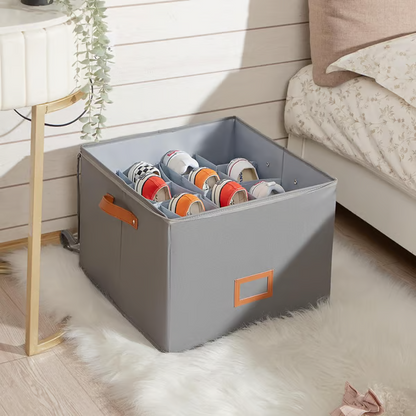 👟 Fabric Shoe Organizer Storage Box – Foldable, Large Capacity, Dustproof & Breathable for Closet & Bedroom Polarvix®🧺✨