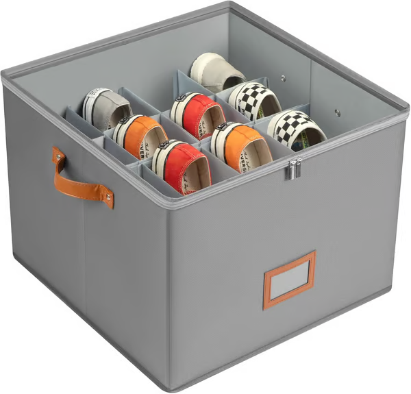 👟 Fabric Shoe Organizer Storage Box – Foldable, Large Capacity, Dustproof & Breathable for Closet & Bedroom Polarvix®🧺✨