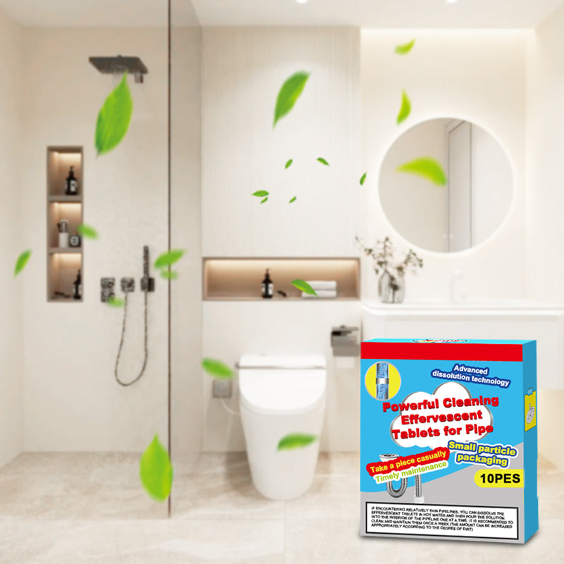🥳Buy 1 Get 1 Free!!💞Powerful Pipe Cleaning Effervescent Tablets – Fast Dissolve Hair & Grease Clogs, Deodorizing & Antibacterial---Polarvix®