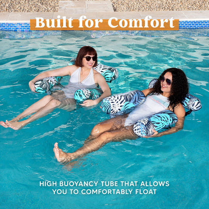 Polarvix® 💎 -50% ON INFLATABLE POOL FLOATING CHAIR! 💎 Tropical Leaf Design, Ultra-Lightweight & Puncture-Resistant PVC ✨