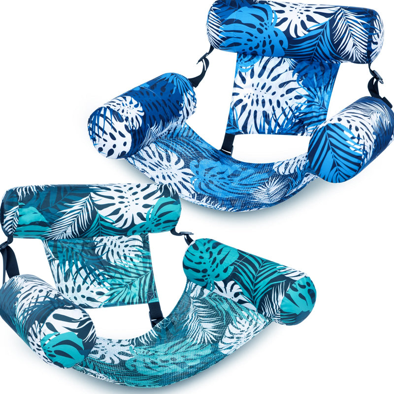 Polarvix® 💎 -50% ON INFLATABLE POOL FLOATING CHAIR! 💎 Tropical Leaf Design, Ultra-Lightweight & Puncture-Resistant PVC ✨