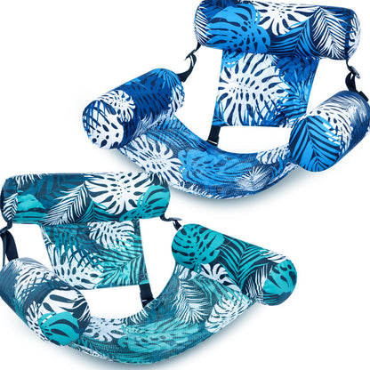 Polarvix® 💎 -50% ON INFLATABLE POOL FLOATING CHAIR! 💎 Tropical Leaf Design, Ultra-Lightweight & Puncture-Resistant PVC ✨
