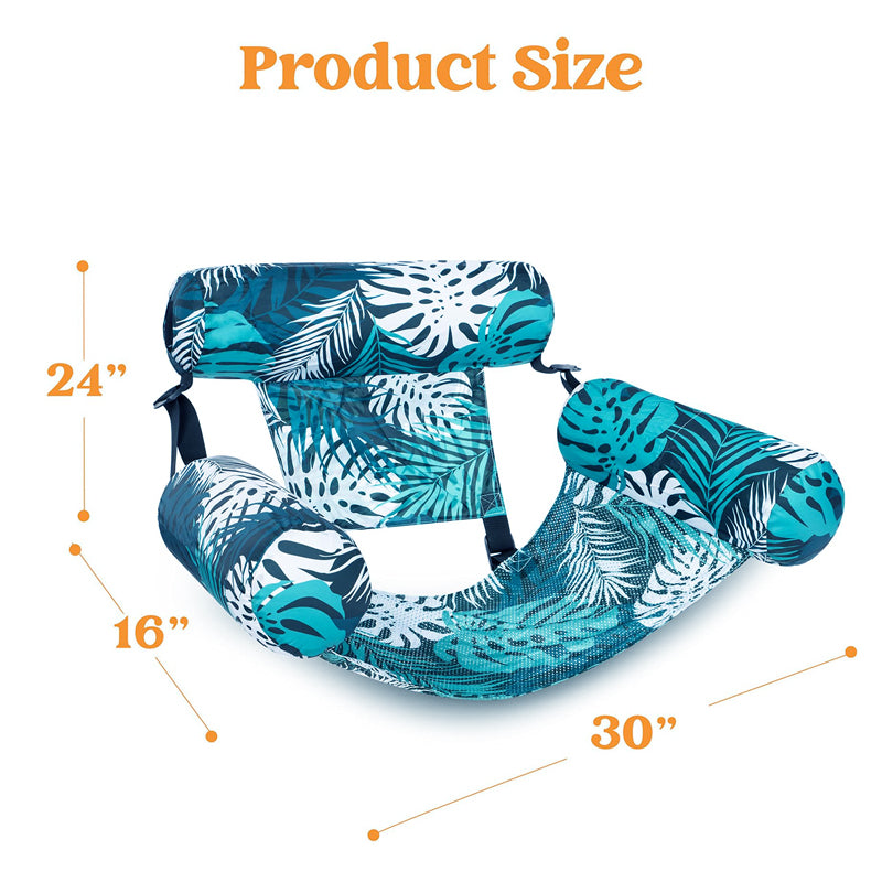 Polarvix® 💎 -50% ON INFLATABLE POOL FLOATING CHAIR! 💎 Tropical Leaf Design, Ultra-Lightweight & Puncture-Resistant PVC ✨