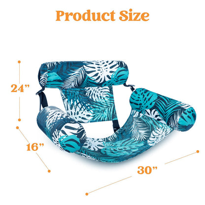 Polarvix® 💎 -50% ON INFLATABLE POOL FLOATING CHAIR! 💎 Tropical Leaf Design, Ultra-Lightweight & Puncture-Resistant PVC ✨