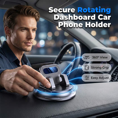 Polarvix® 🚗 40% OFF NOW!📱 Rotating Dashboard Car Phone Holder – 360° Adjustable & Anti-Slip – Hands-Free Phone Mount 🛡️