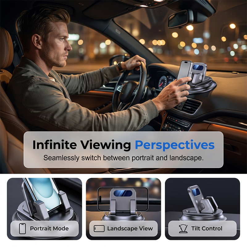 Polarvix® 🚗 40% OFF NOW!📱 Rotating Dashboard Car Phone Holder – 360° Adjustable & Anti-Slip – Hands-Free Phone Mount 🛡️