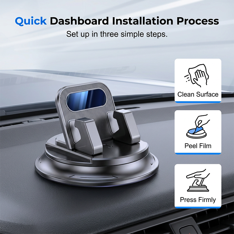Polarvix® 🚗 40% OFF NOW!📱 Rotating Dashboard Car Phone Holder – 360° Adjustable & Anti-Slip – Hands-Free Phone Mount 🛡️