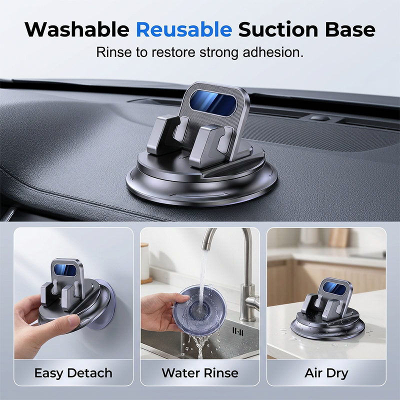 Polarvix® 🚗 40% OFF NOW!📱 Rotating Dashboard Car Phone Holder – 360° Adjustable & Anti-Slip – Hands-Free Phone Mount 🛡️