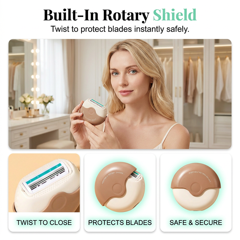 Portable 3-Layer Hair Shaver with Rotating Cover--Polarvix®
