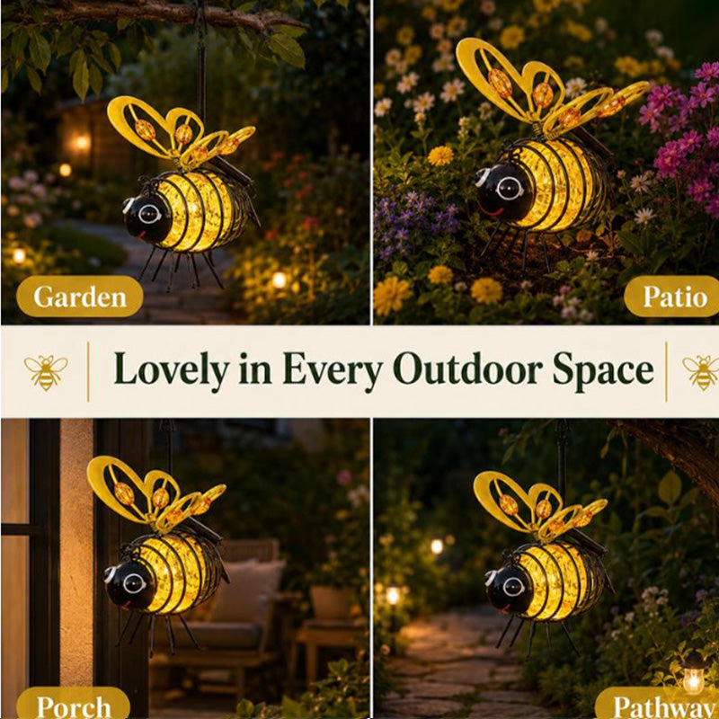 Polarvix® 🐝Hanging Solar Bee Light – Warm Amber Glow, Flicker-Free, Perfect for Garden Parties – Spread Joy Day and Night 🌞🌜