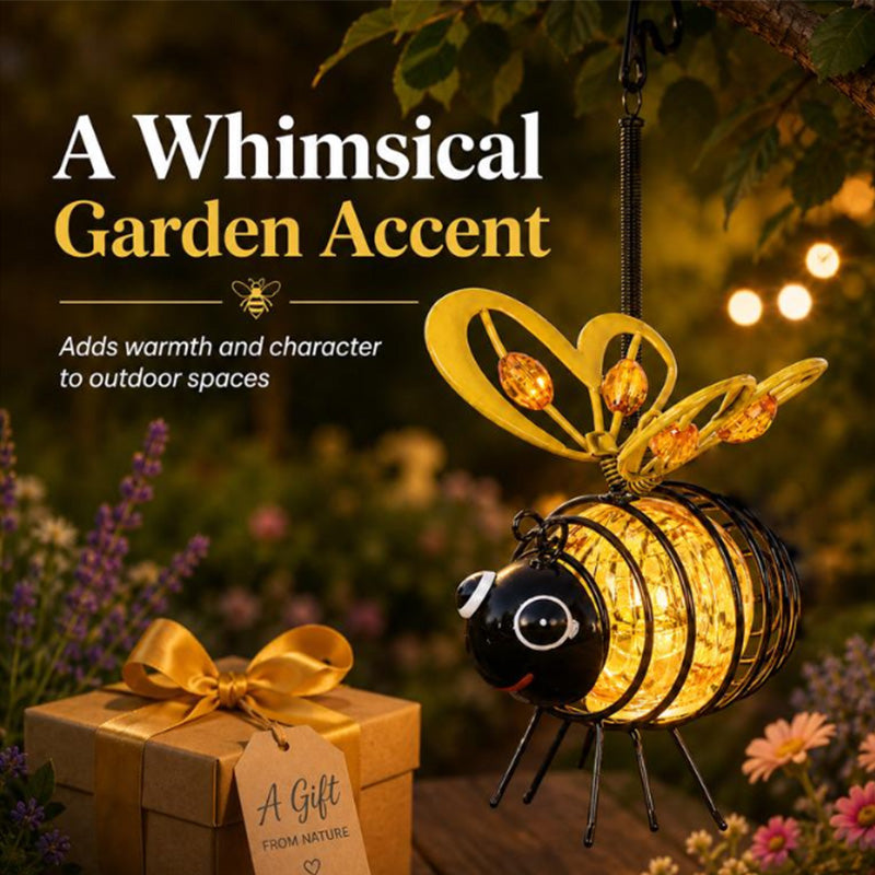 Polarvix® 🐝Hanging Solar Bee Light – Warm Amber Glow, Flicker-Free, Perfect for Garden Parties – Spread Joy Day and Night 🌞🌜