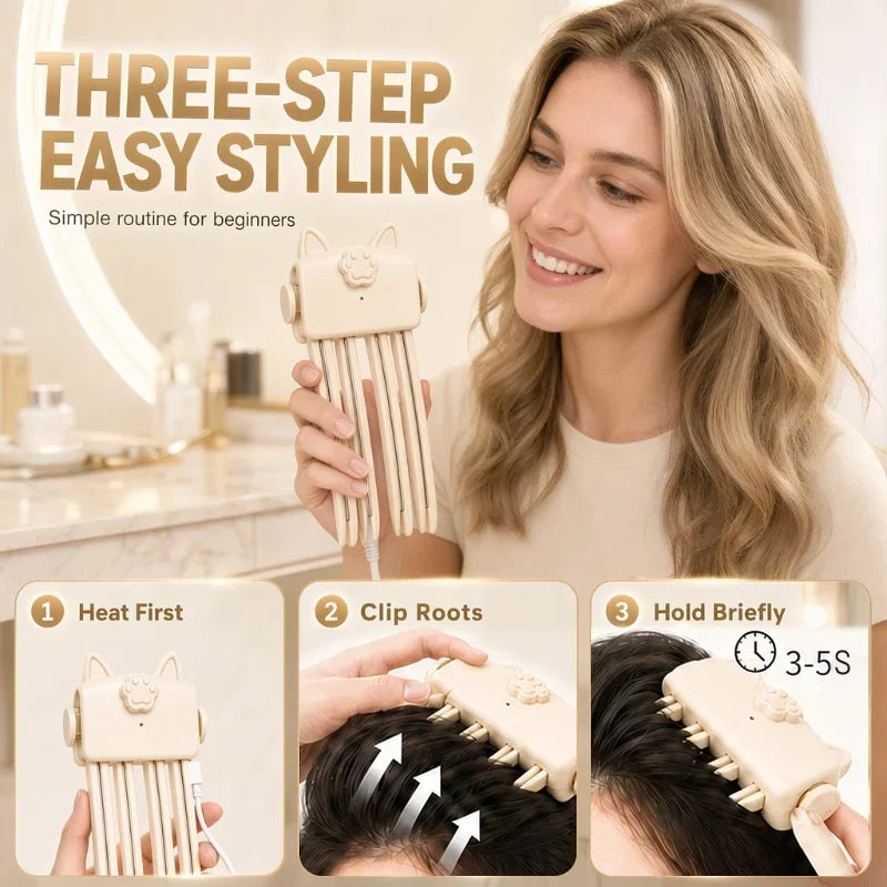 🎉2026 HOT SALE 💇 Wireless Heated Volumizing Root Lift Clip, Portable Travel Hair Styling Tool for Flat Fine Hair