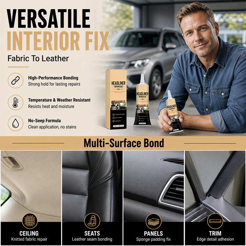 🚗 Waterproof Car Headliner Repair Glue, High Strength Adhesive for Sagging Car Ceiling & Interior---Polarvix®