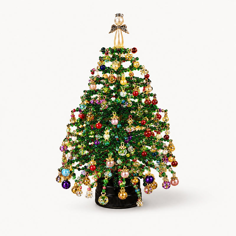🔥2026 Hot Sale🔥 Elegant Beaded Mini Christmas Tree – Collector's Holiday Decor Set, Tabletop 🎄