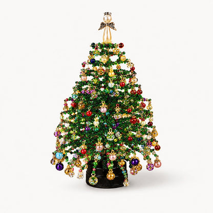 🔥2026 Hot Sale🔥 Elegant Beaded Mini Christmas Tree – Collector's Holiday Decor Set, Tabletop 🎄