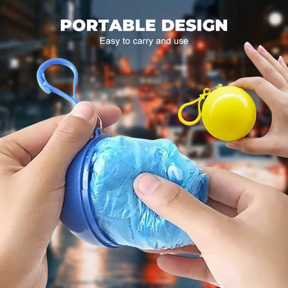 🌧️ Pocket-Size Emergency Rain Poncho, Ball-Packed Waterproof Raincoat, One-Size Lightweight Rain Protection for Travel, Hiking & Outdoor🌈---Polarvix®