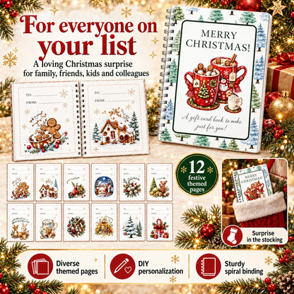 🎁🎁 40% OFF – Perfect for Christmas! 🎅 Christmas Gift Card Album – DIY Spiral Album for Personalized Gifts 👍– Polarvix®