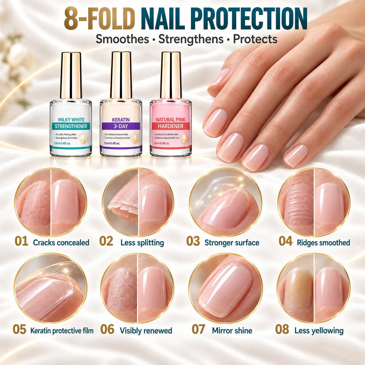 💜💅Lilac Glossy Mirror Nail Strengthener | Lightweight Serum Locks Nail Moisture, Reinforce Nail Plate & Lower Damage Chance---Polarvix®